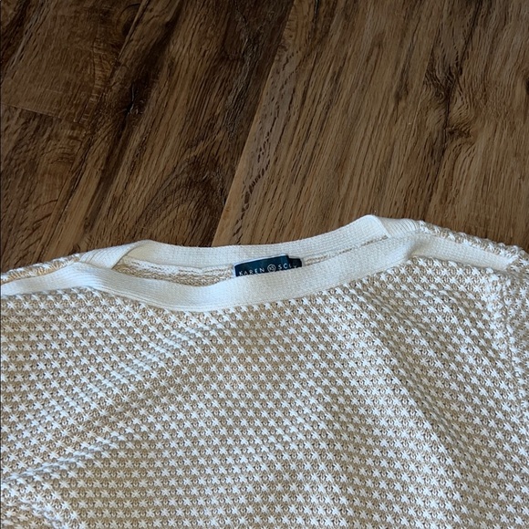 Karen Scott Cream Crew Neck Sweater with Textured Knit - Picture 6 of 6